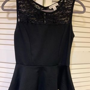 Lace peplum tank top